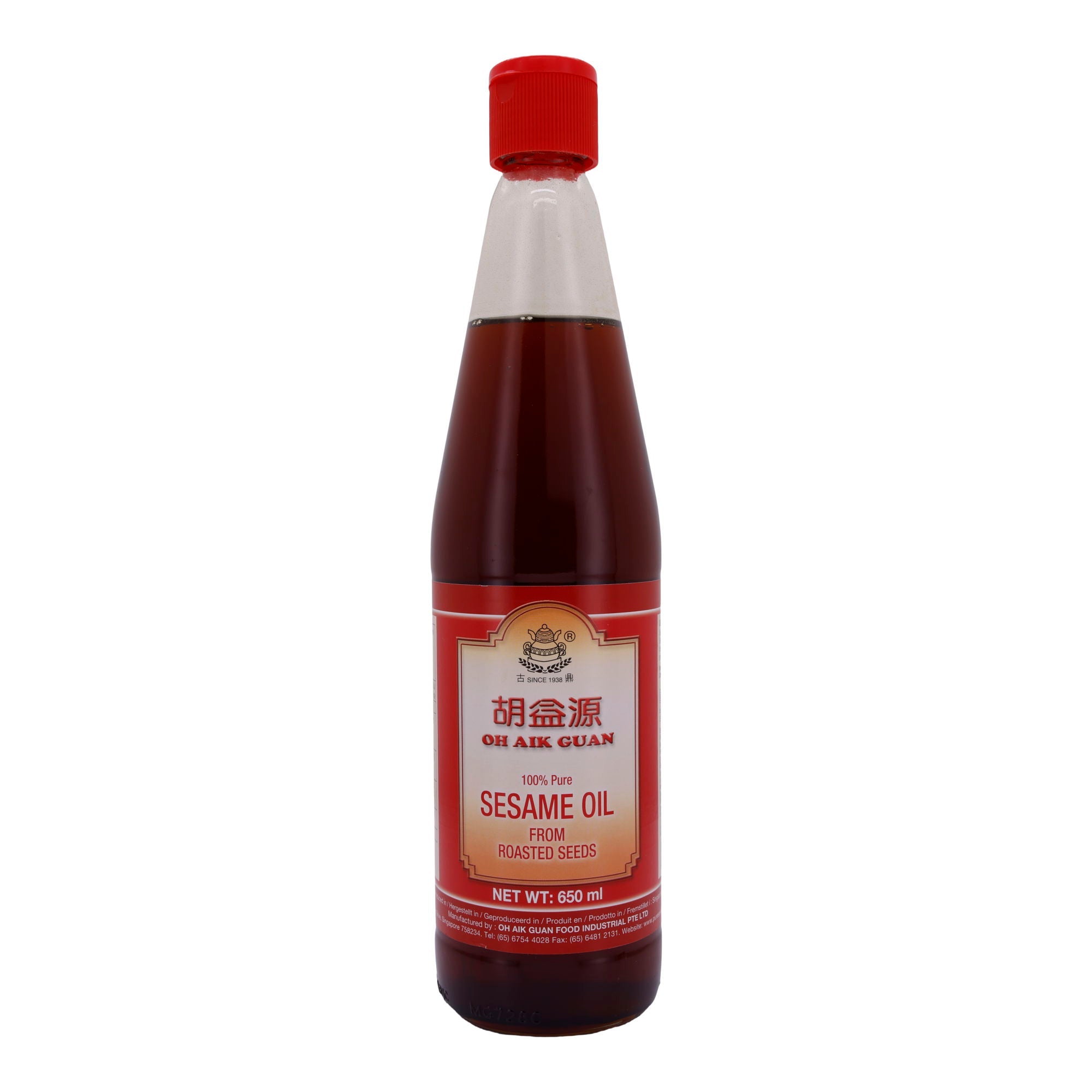 Sesamöl Oh Aik Guan | 100 % reines Sesamöl | Aus gerösteten Samen | 650 ml OH AIK GUAN